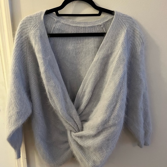 Ba&Sh angora sweater, deep v back, light blue, size 0 - Picture 7 of 10